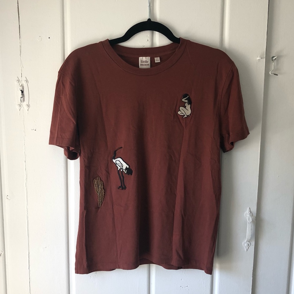 Aritzia embroidered patch shirt